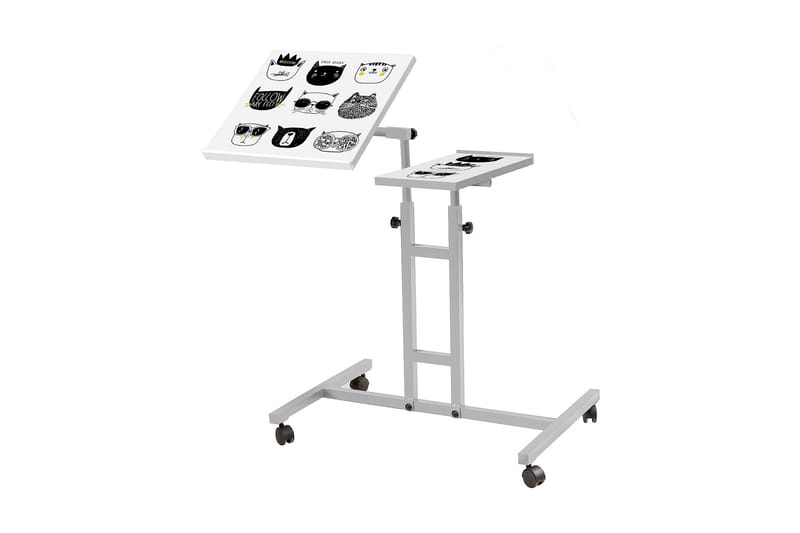 Cervino Ståskrivebord 67 cm Katt - Hvit/Svart - Møbler - Bord - Kontorbord - Skrivebord - Hev og senkbart skrivebord
