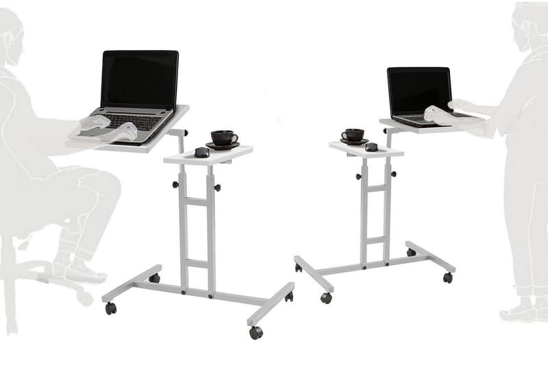 Cervino Ståskrivebord 67 cm Katt - Hvit/Svart - Hev og senkbart skrivebord - Skrivebord