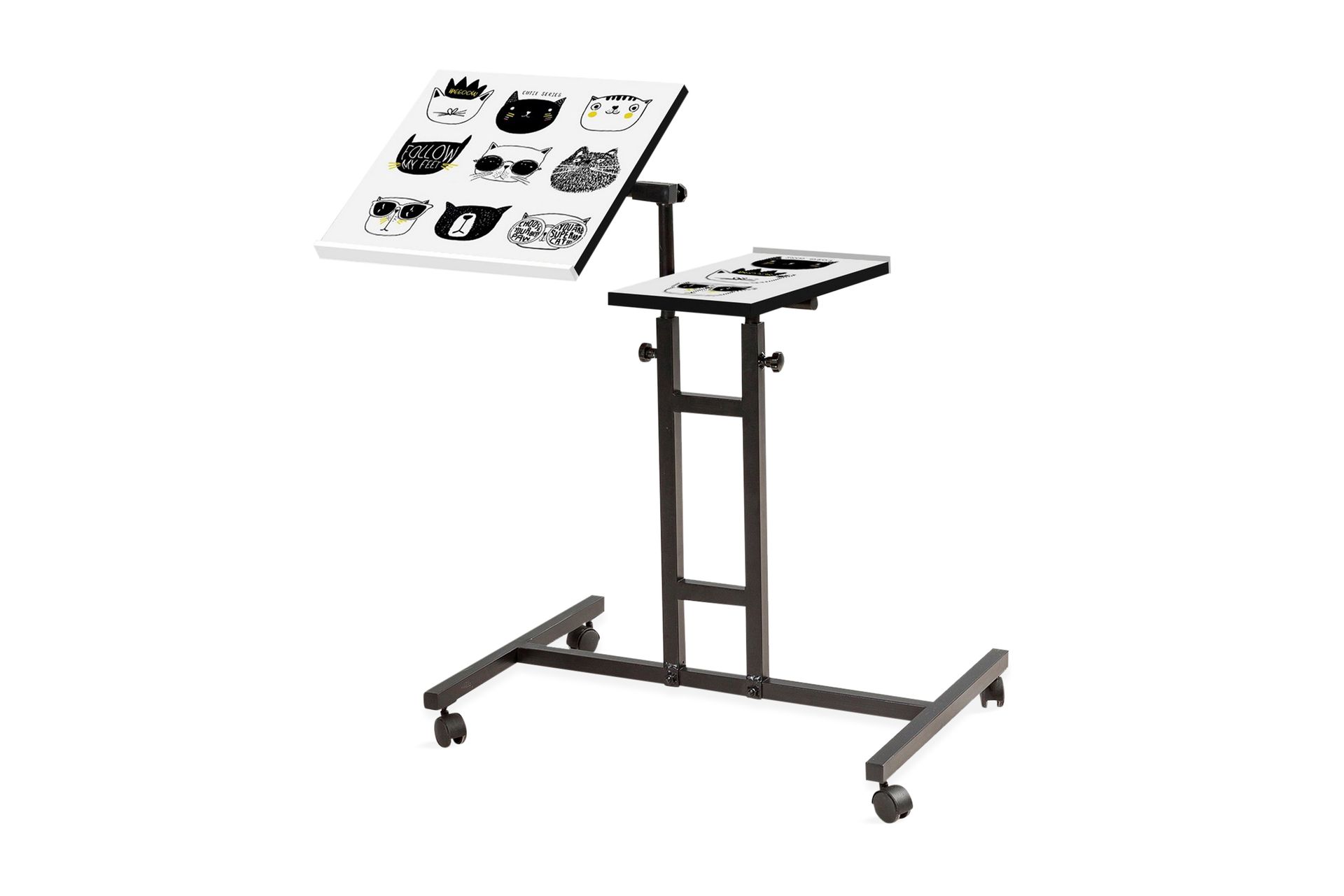 Cervino Ståskrivebord 67 cm Katt - Svart/Hvit - Møbler - Bord - Kontorbord - Skrivebord - Hev og senkbart skrivebord