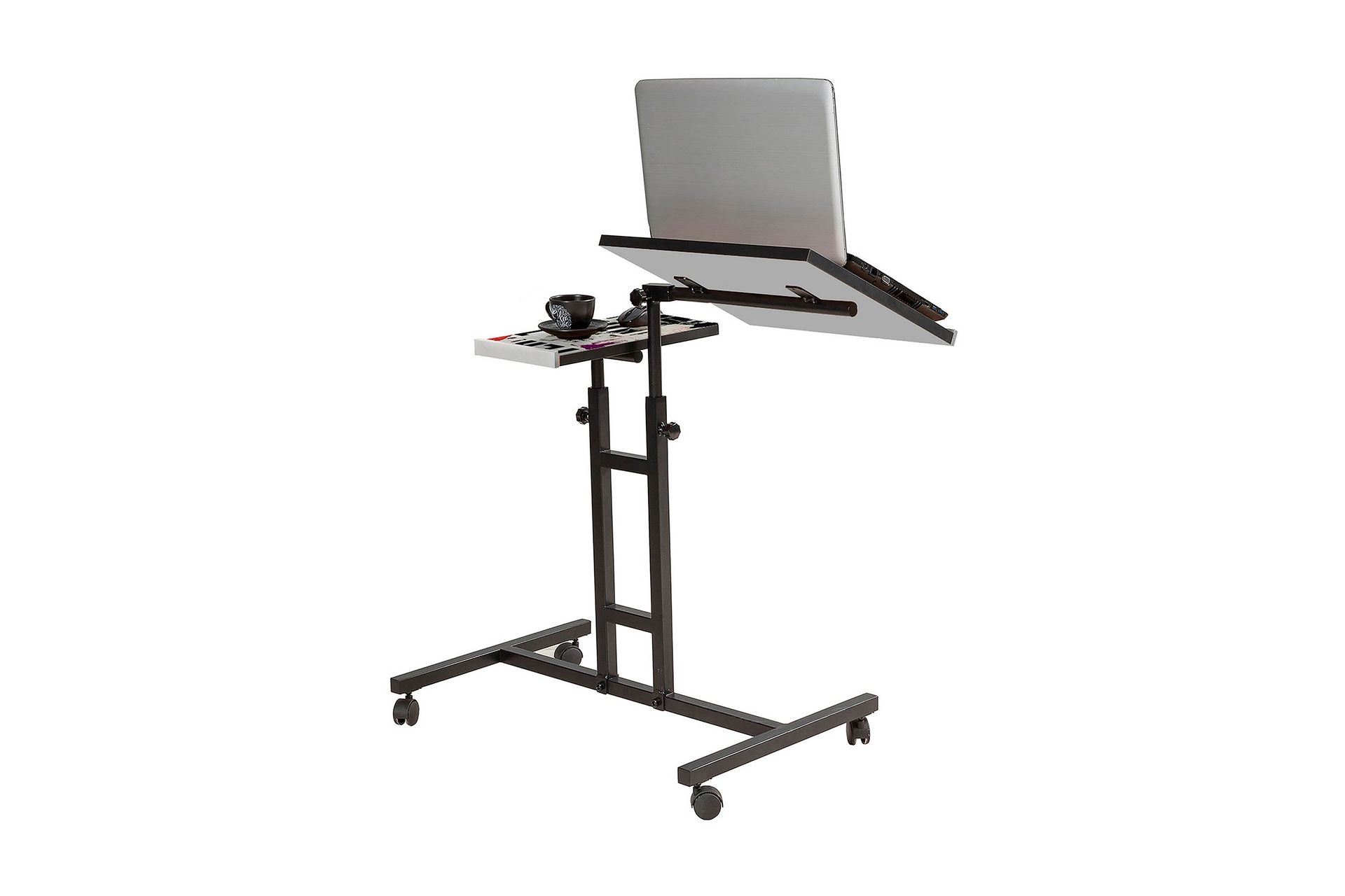 Cervino Ståskrivebord 67 cm Katt - Svart/Hvit - Møbler - Bord - Kontorbord - Skrivebord - Hev og senkbart skrivebord