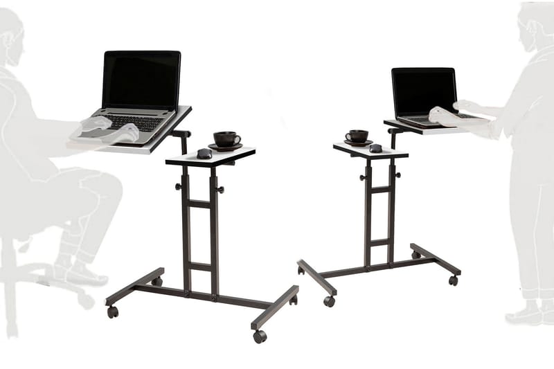 Cervino Ståskrivebord 67 cm Katt - Svart/Hvit - Hev og senkbart skrivebord - Skrivebord