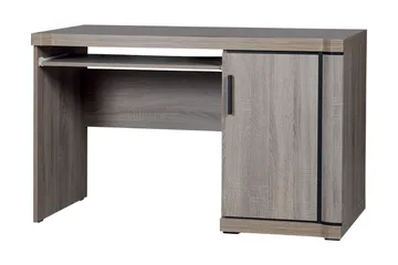 Chezum Skrivebord 126 cm med Oppbevaring Skap - Tryffel/Grå - Møbler - Bord - Kontorbord - Skrivebord