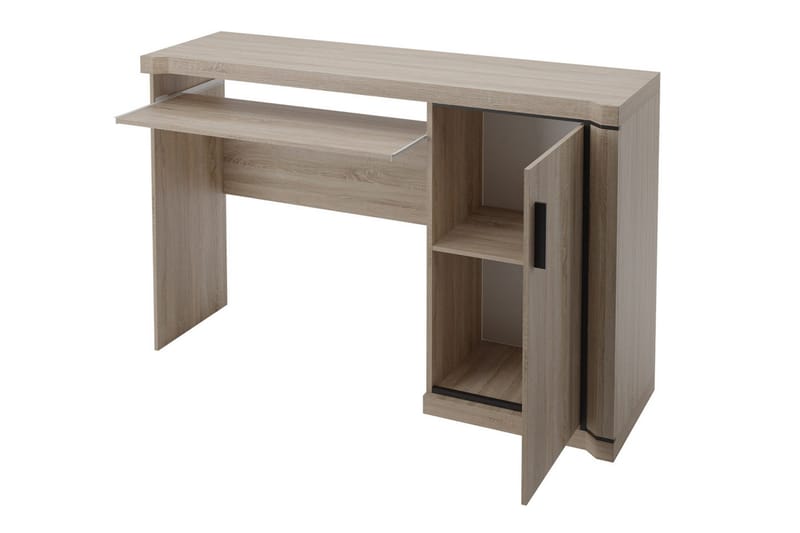 Chezum Skrivebord 126 cm med Oppbevaring Skap - Tryffel/Grå - Møbler - Bord - Kontorbord - Skrivebord