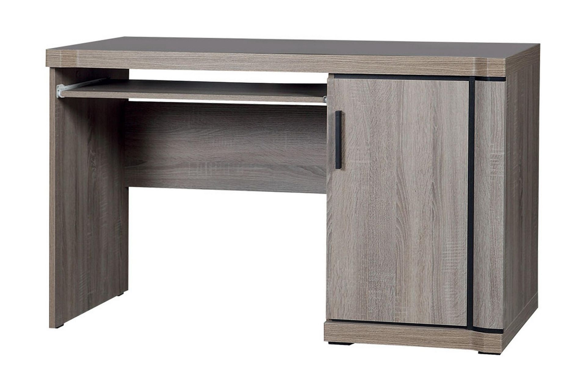 Chezum Skrivebord 126 cm med Oppbevaring Skap - Tryffel/Grå - Møbler - Bord - Kontorbord - Skrivebord