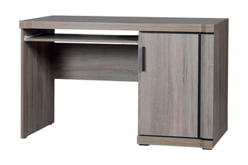 Chezum Skrivebord 126 cm med Oppbevaring Skap - Tryffel/Grå - Møbler - Bord - Kontorbord - Skrivebord