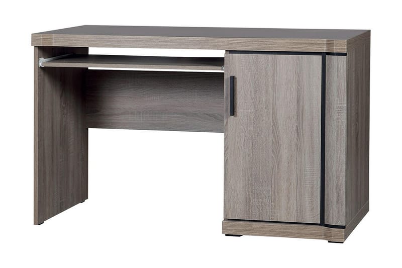 Chezum Skrivebord 126 cm med Oppbevaring Skap - Tryffel/Grå - Møbler - Bord - Kontorbord - Skrivebord