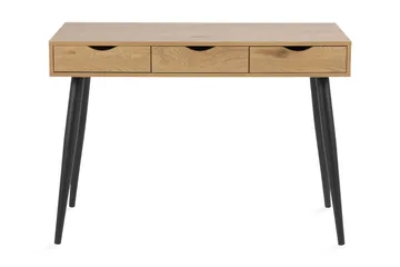 Citysea Skrivebord 110 cm med Oppbevaring 3 Skuffer - Beige/Svart - Møbler - Bord - Kontorbord - Skrivebord