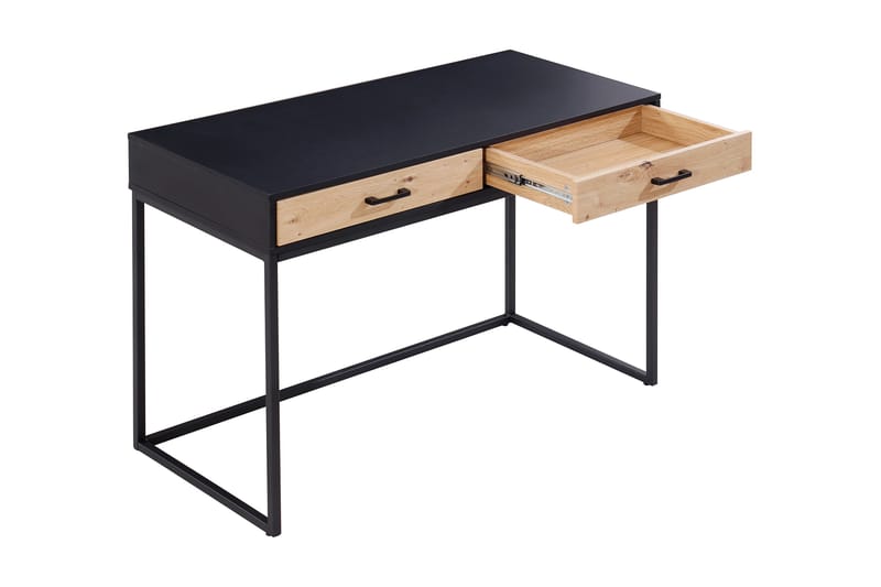 Clichy Skrivebord 110 cm med Oppbevaring 2 Skuffer - Svart/Brun - Skrivebord