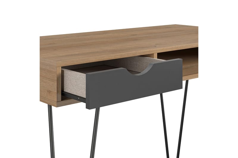 Concord Skrivebord 106 cm med Oppbevaring Skuff Grå/Natur/Sv - Novogratz - Møbler - Bord - Kontorbord - Skrivebord