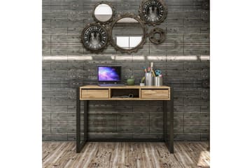 Corieon Skrivebord 115 cm med Oppbevaring Skuffer + Hylle - Tre/Natur/Svart - Møbler - Bord - Kontorbord - Skrivebord