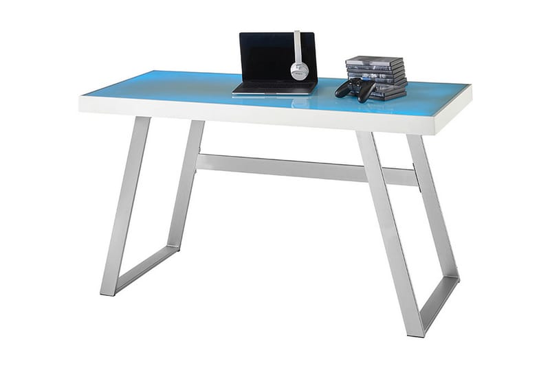 Cuyutian Databord 140 cm med LED + USB - Glass/Flerfarget/Metall - Skrivebord - Databord