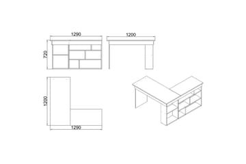 Dalran Skrivebord 129 cm - Natur/Svart - Møbler - Bord - Kontorbord - Skrivebord