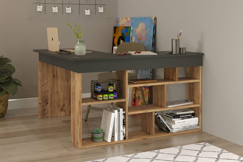 Dalran Skrivebord 129 cm, Natur/Svart