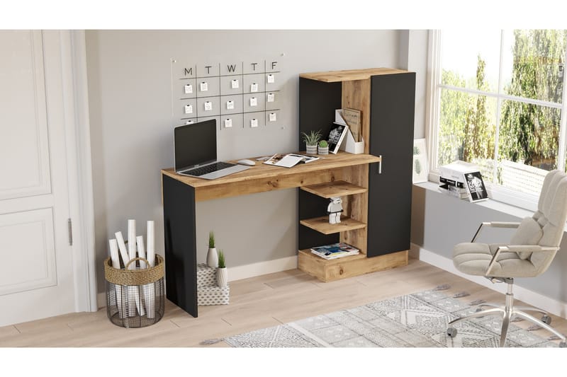 Dalran Skrivebord 152 cm - Natur/Svart - Møbler - Bord - Kontorbord - Skrivebord