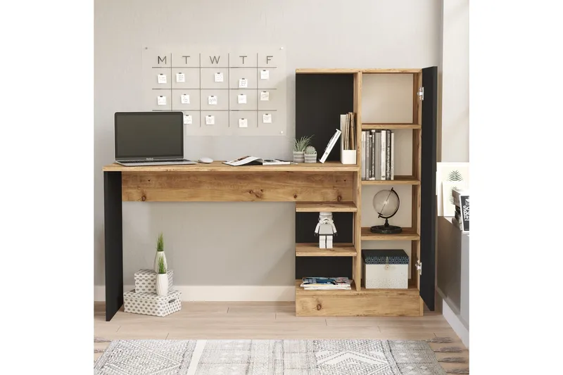 Dalran Skrivebord 152 cm - Natur/Svart - Møbler - Bord - Kontorbord - Skrivebord