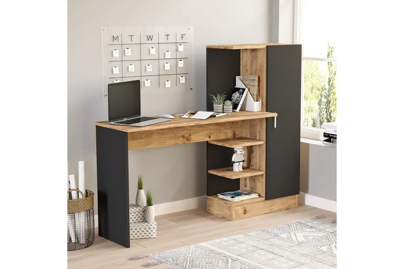 Dalran Skrivebord 152 cm - Natur/Svart - Møbler - Bord - Kontorbord - Skrivebord