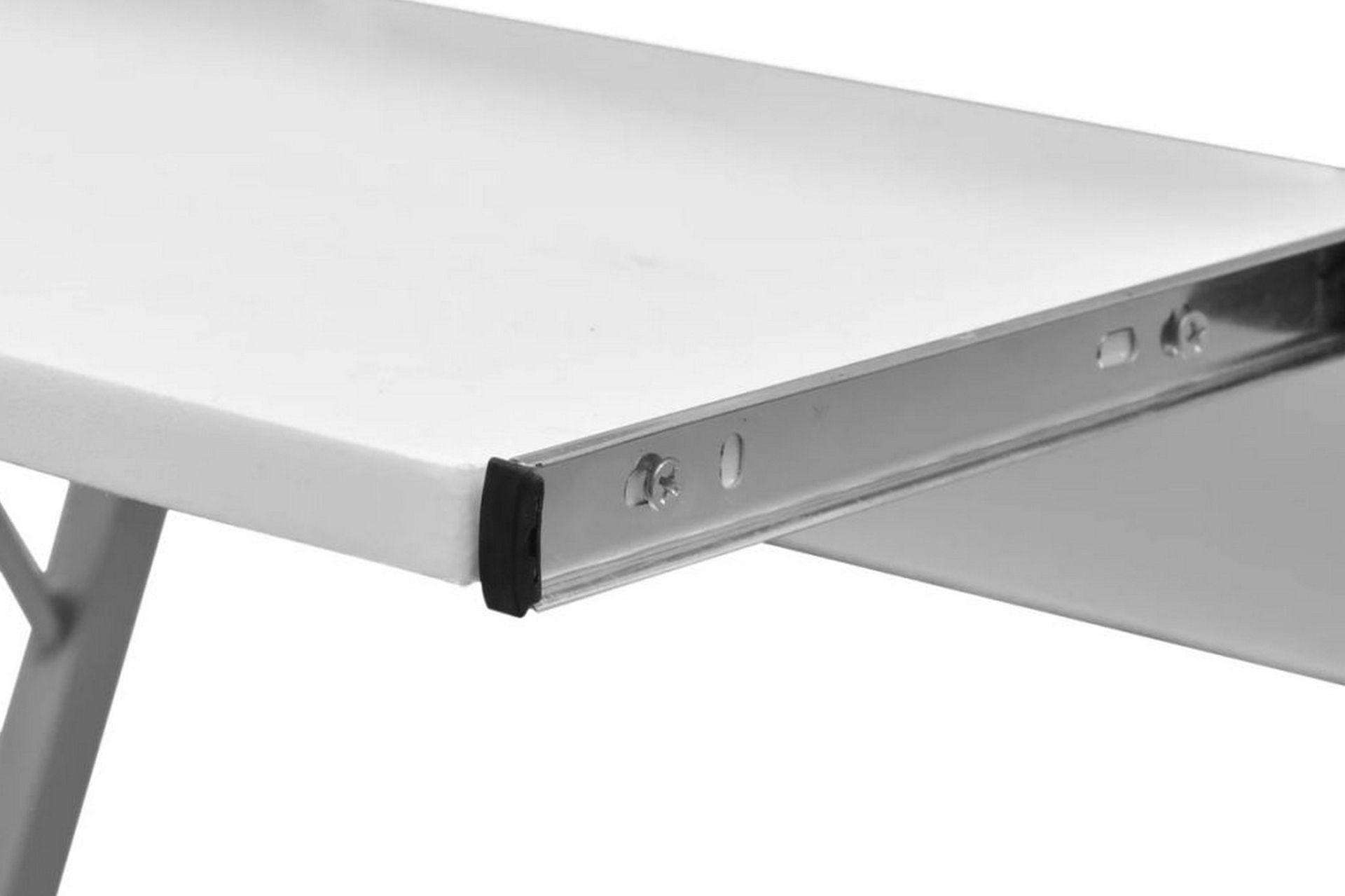 Databord med uttrekkbart tastaturbrett hvit - Møbler - Bord - Kontorbord - Skrivebord