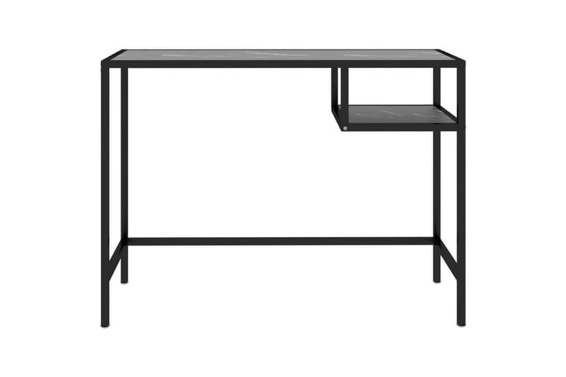 Databord svart marmor 100x36x74 cm herdet glass - Svart - Skrivebord
