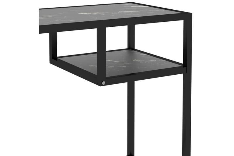 Databord svart marmor 100x36x74 cm herdet glass - Svart - Skrivebord