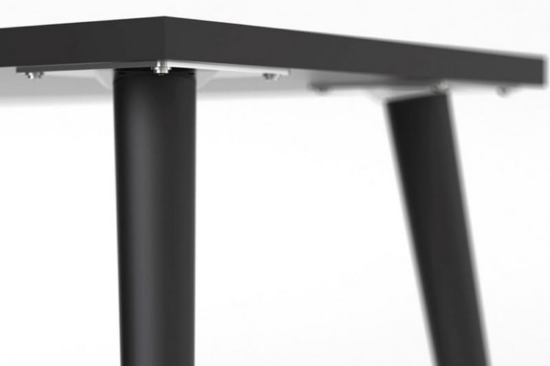 Delta Skrivebord 145 cm med Oppbevaring Skuffer + Hyller - Hvit/Svart - Skrivebord