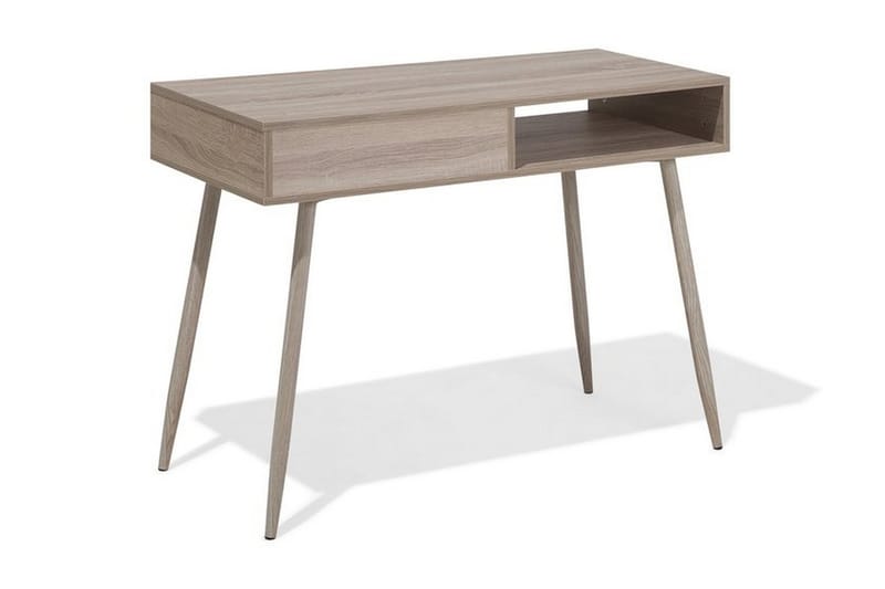 Deora Skrivebord 100 cm med Oppbevaring Skuff + Hylle - Lysebrun/Vi - Møbler - Bord - Kontorbord - Skrivebord