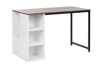 Dese Skrivebord 120 cm med Oppbevaring - Mørket Tre/Hvit - Møbler - Bord - Kontorbord - Skrivebord
