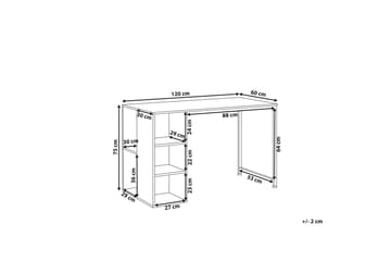 Dese Skrivebord 120 cm med Oppbevaring - Mørket Tre/Hvit - Møbler - Bord - Kontorbord - Skrivebord