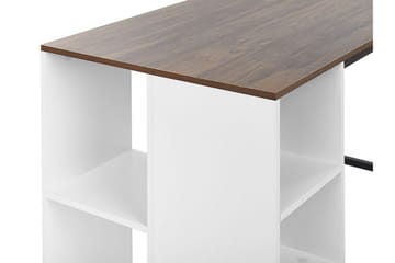 Dese Skrivebord 120 cm med Oppbevaring - Mørket Tre/Hvit - Møbler - Bord - Kontorbord - Skrivebord