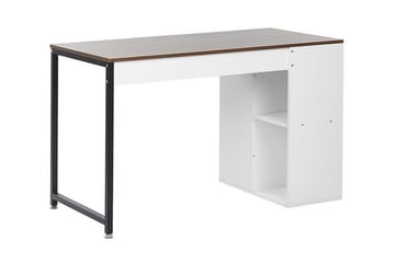 Dese Skrivebord 120 cm med Oppbevaring - Mørket Tre/Hvit - Møbler - Bord - Kontorbord - Skrivebord