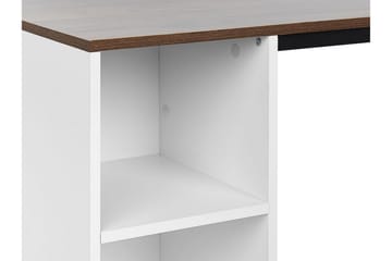 Dese Skrivebord 120 cm med Oppbevaring - Mørket Tre/Hvit - Møbler - Bord - Kontorbord - Skrivebord