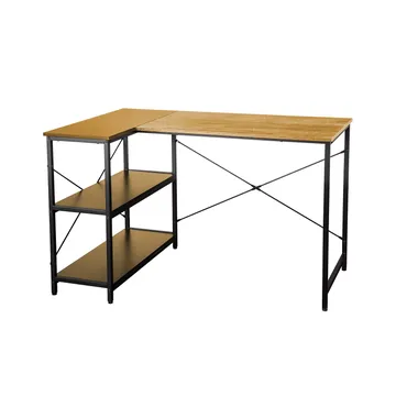 Desk HOME4YOU - eikebark / svart - Møbler - Bord - Kontorbord - Skrivebord - Hjørneskrivebord