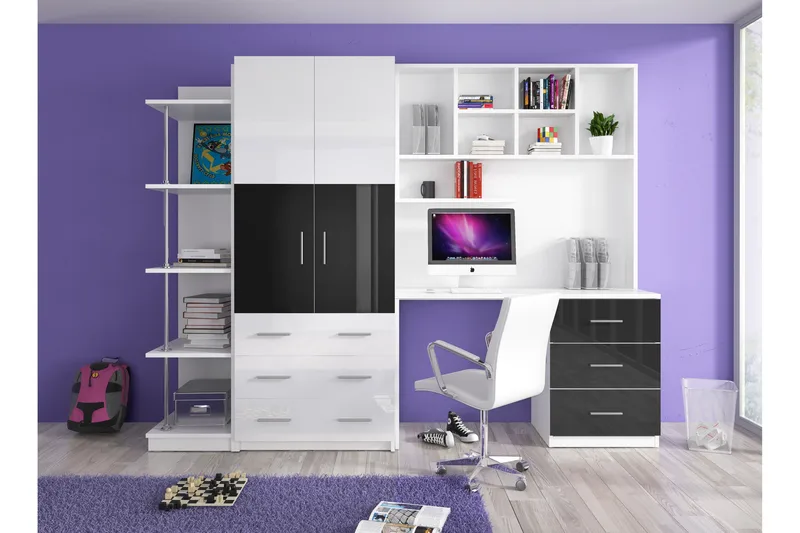 Devillez Oppbevaringsskap med Hylle og Skrivebord  165 cm, undefined