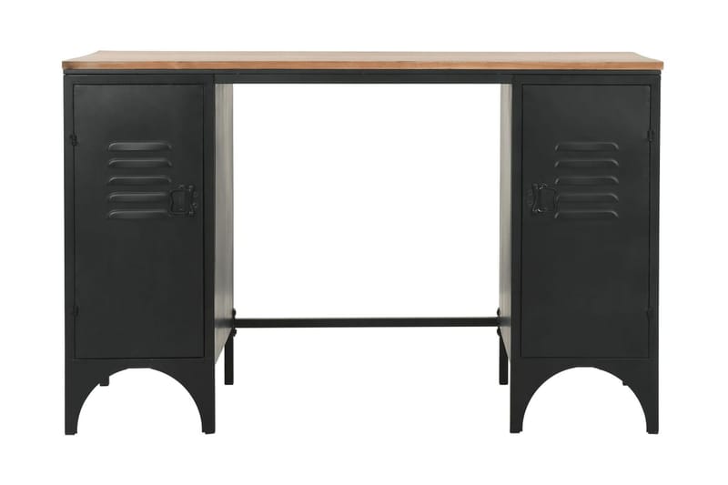 Dobbelt skrivebord heltre edelgran og stål 120x50x76 cm - Møbler - Bord - Kontorbord - Skrivebord