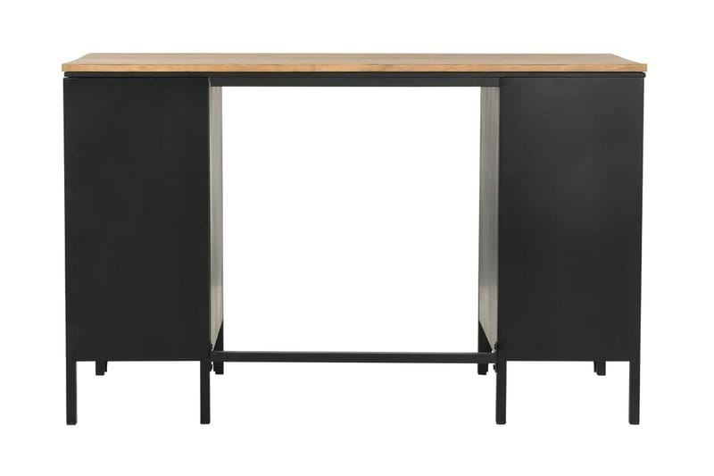 Dobbelt skrivebord heltre edelgran og stål 120x50x76 cm - Møbler - Bord - Kontorbord - Skrivebord