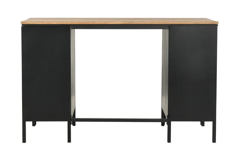 Dobbelt skrivebord heltre edelgran og stål 120x50x76 cm - Skrivebord