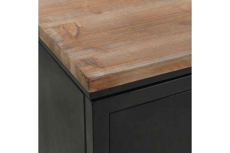 Dobbelt skrivebord heltre edelgran og stål 120x50x76 cm - Møbler - Bord - Kontorbord - Skrivebord