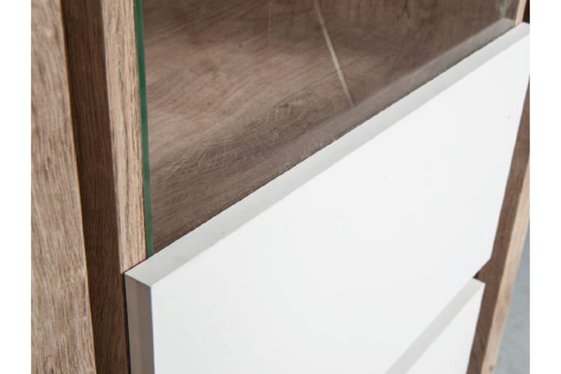 Domardon Skrivebord 130 cm med Oppbevaring 2 Skap - Tre/Hvit - Skrivebord