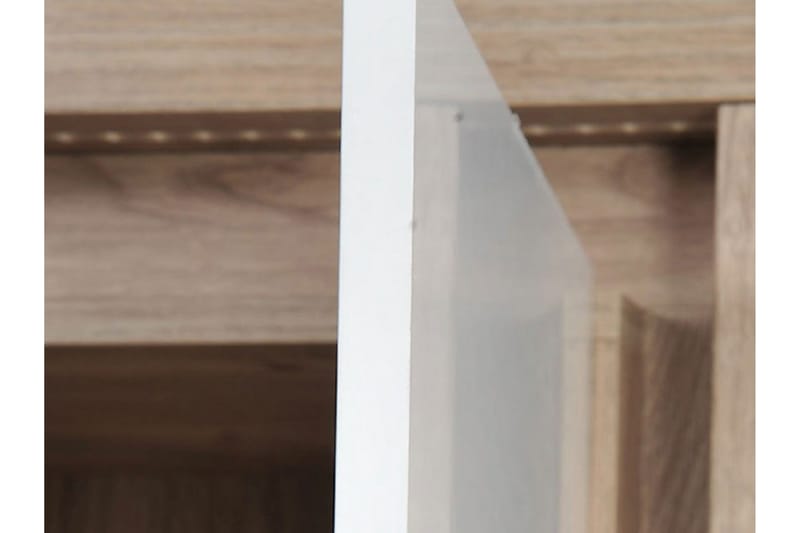 Domardon Skrivebord 130 cm med Oppbevaring 2 Skap - Tre/Hvit - Møbler - Bord - Kontorbord - Skrivebord