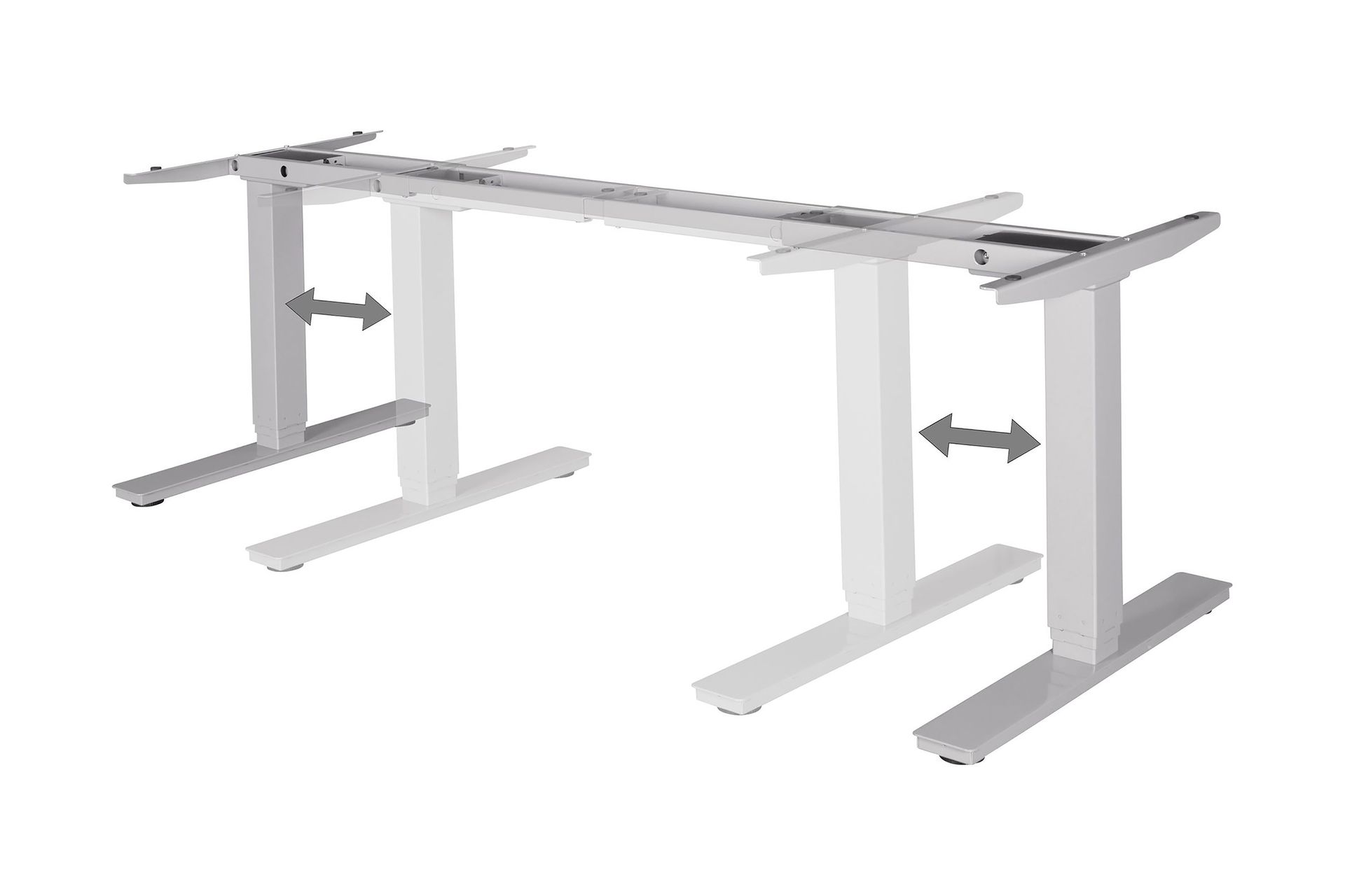 Dontavious Hev- og Senkbar Skrivebord 182 cm - Sølv - Møbler - Bord - Kontorbord - Skrivebord