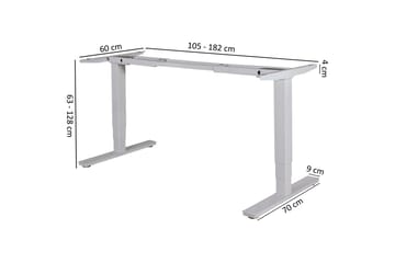 Dontavious Hev- og Senkbar Skrivebord 182 cm - Sølv - Møbler - Bord - Kontorbord - Skrivebord