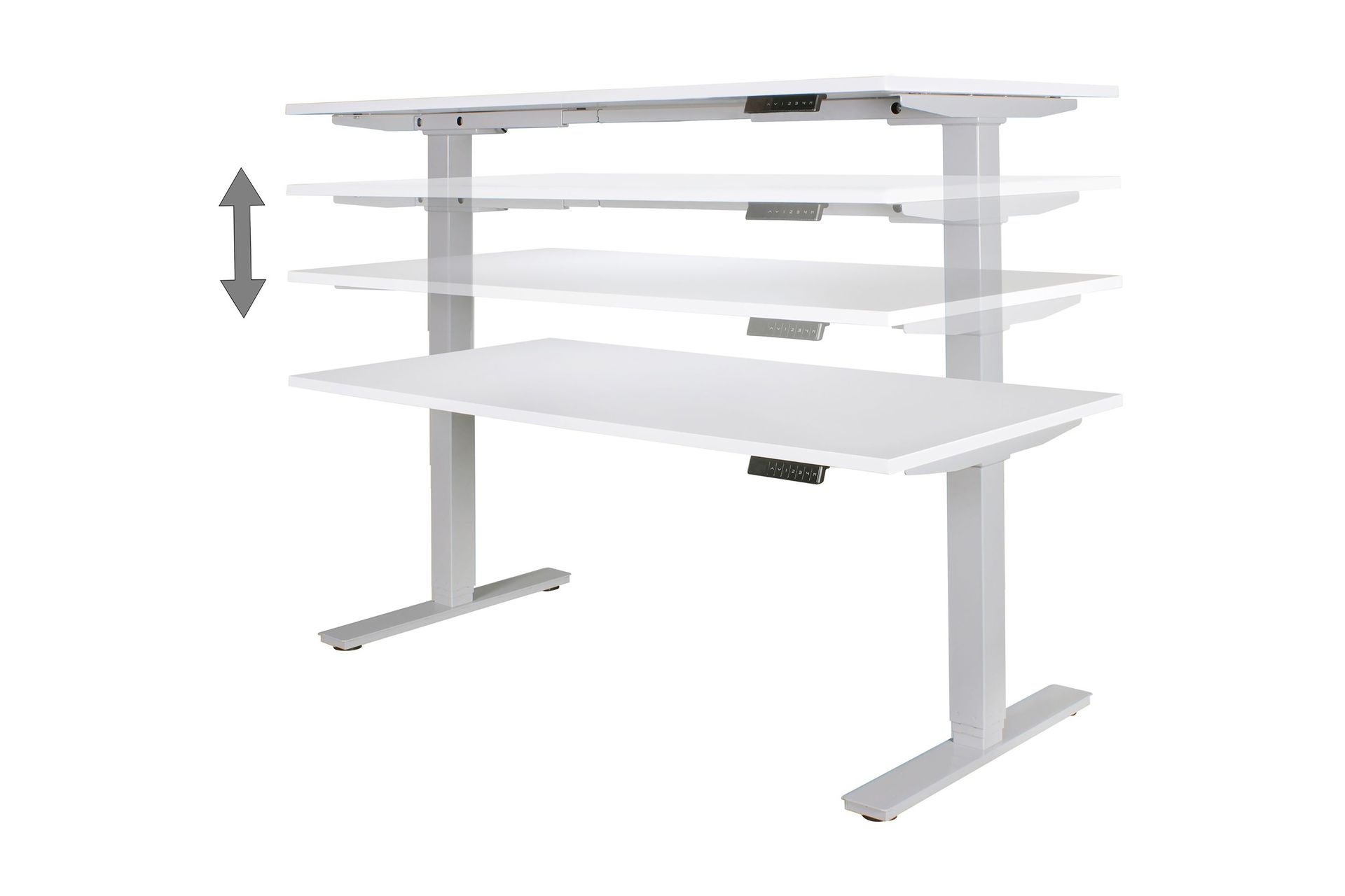 Dontavious Hev- og Senkbar Skrivebord 182 cm - Sølv - Møbler - Bord - Kontorbord - Skrivebord