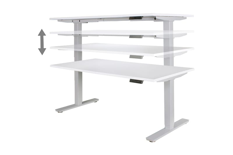 Dontavious Hev- og Senkbar Skrivebord 182 cm - Sølv - Møbler - Bord - Kontorbord - Skrivebord