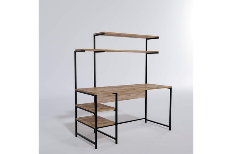 Dunalka Skrivebord 140x150x140 cm med oppbevaring - Eik - Møbler - Bord - Kontorbord - Skrivebord