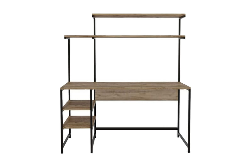 Dunalka Skrivebord 140x150x140 cm med oppbevaring - Eik - Møbler - Bord - Kontorbord - Skrivebord