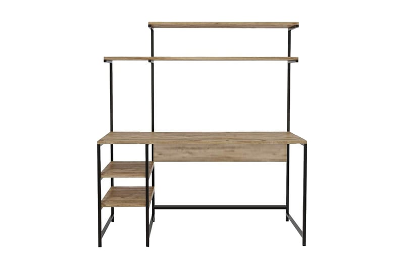 Dunalka Skrivebord 140x150x140 cm med oppbevaring - Eik - Møbler - Bord - Kontorbord - Skrivebord