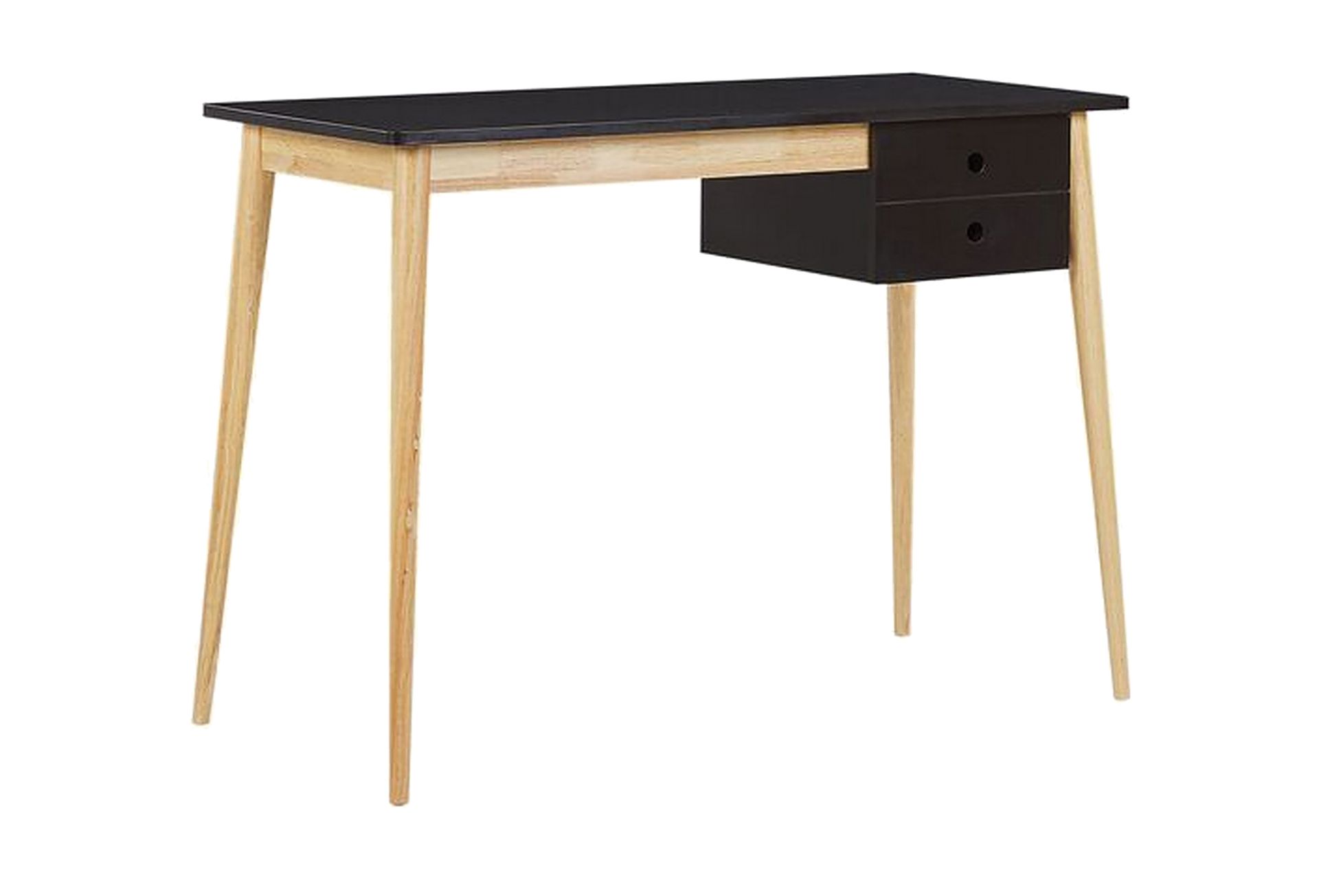 Ebeme Skrivebord 106 cm med Oppbevaring 2 Skuffer - Svart/Lysebrun - Møbler - Bord - Kontorbord - Skrivebord