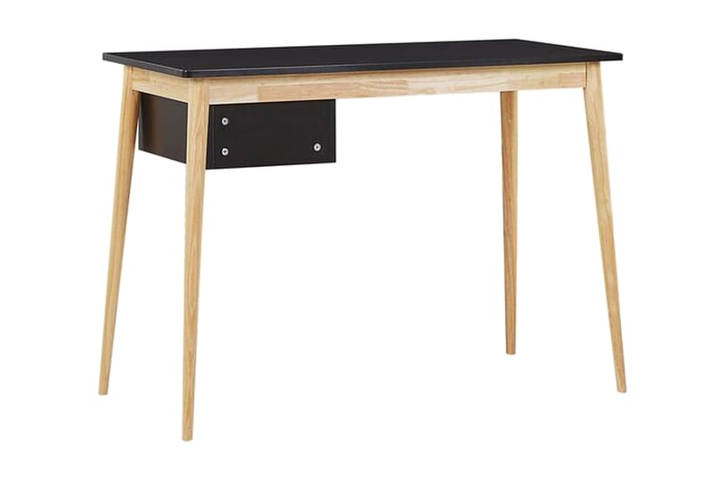 Ebeme Skrivebord 106 cm med Oppbevaring 2 Skuffer - Svart/Lysebrun - Møbler - Bord - Kontorbord - Skrivebord