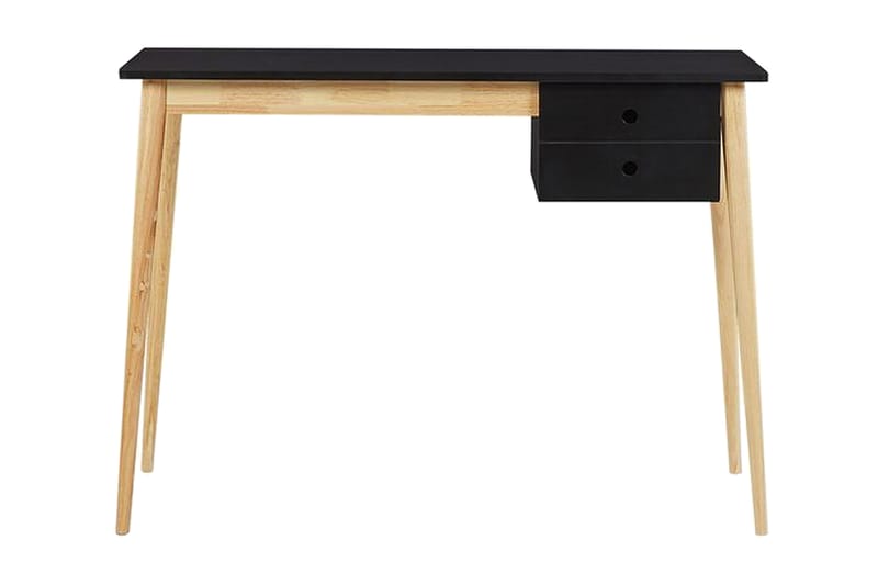 Ebeme Skrivebord 106 cm med Oppbevaring 2 Skuffer - Svart/Lysebrun - Skrivebord