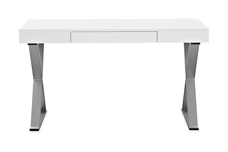 Effie Skrivebord 120 cm med Oppbevaringsskuff - Hvit/Krom - Skrivebord - Databord