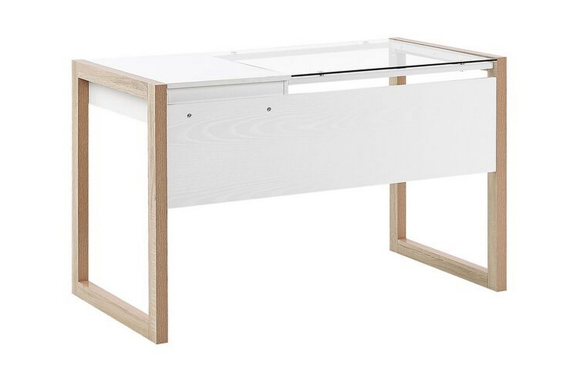 Ejenks Skrivebord 120 cm med Oppbevaringsskuff - Hvit/Lyst Tre - Møbler - Bord - Kontorbord - Skrivebord